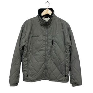 Columbia Vertex Core Interchange Quilted Jacket Gray Mens Large Full Zip Coat